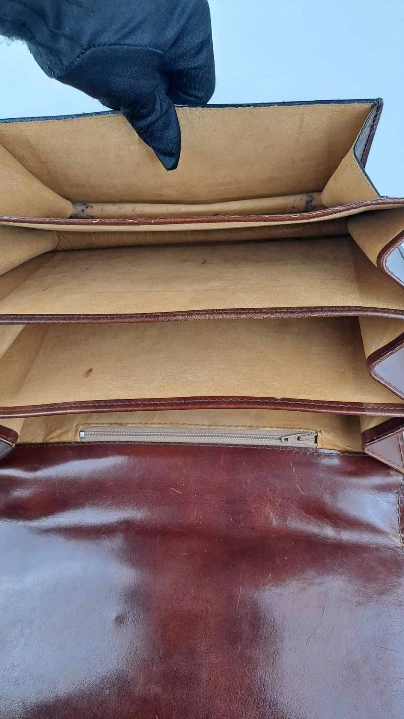 Handtas met meerdere vakken / Vintage Retro / Bruin / Dames / Leer / 168 – photo 9